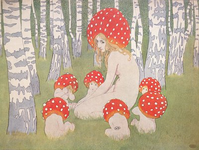 Cogumelo mãe com seus filhos, c.1900 de Edward Okun